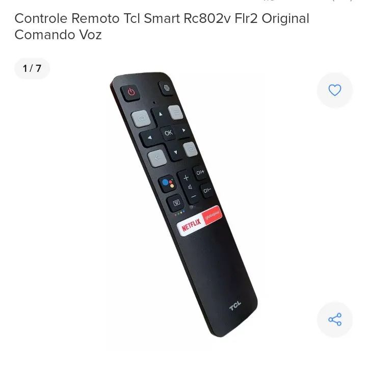 Controle remoto original TCL smart comando de voz 