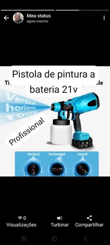 Pistola de pintura a bateria 21v