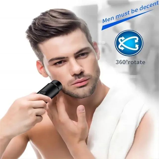 Barbeador Elétrico Portátil Mini Recarregável USB Leve para aonde quiser - Foto 2