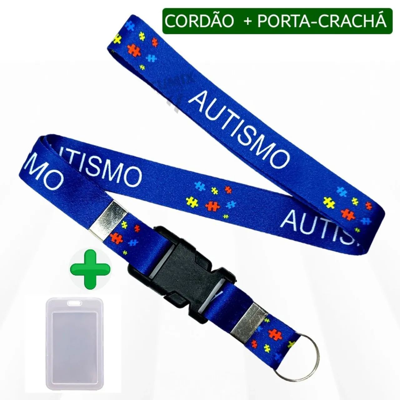 CORDÃO AUTISMO + PORTA-CRACHÁ 