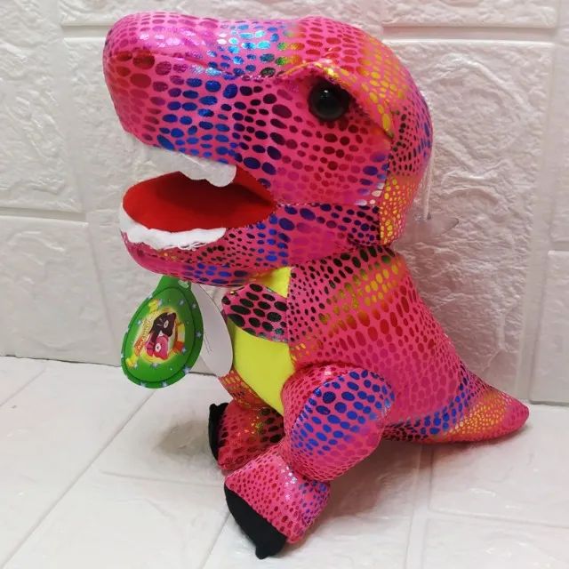 Urso De Pelucia Diversos 16cm  A 22cm 1410-1 Tuka Toy - Dinossauro Colorido