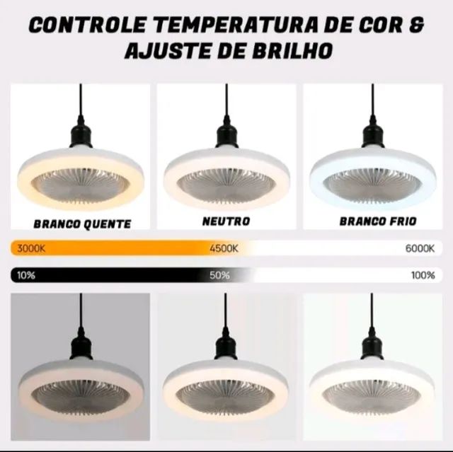 Ventilador de Teto com LED e Aromatizante Lâmpada E27 Com Controle Remoto - Foto 3
