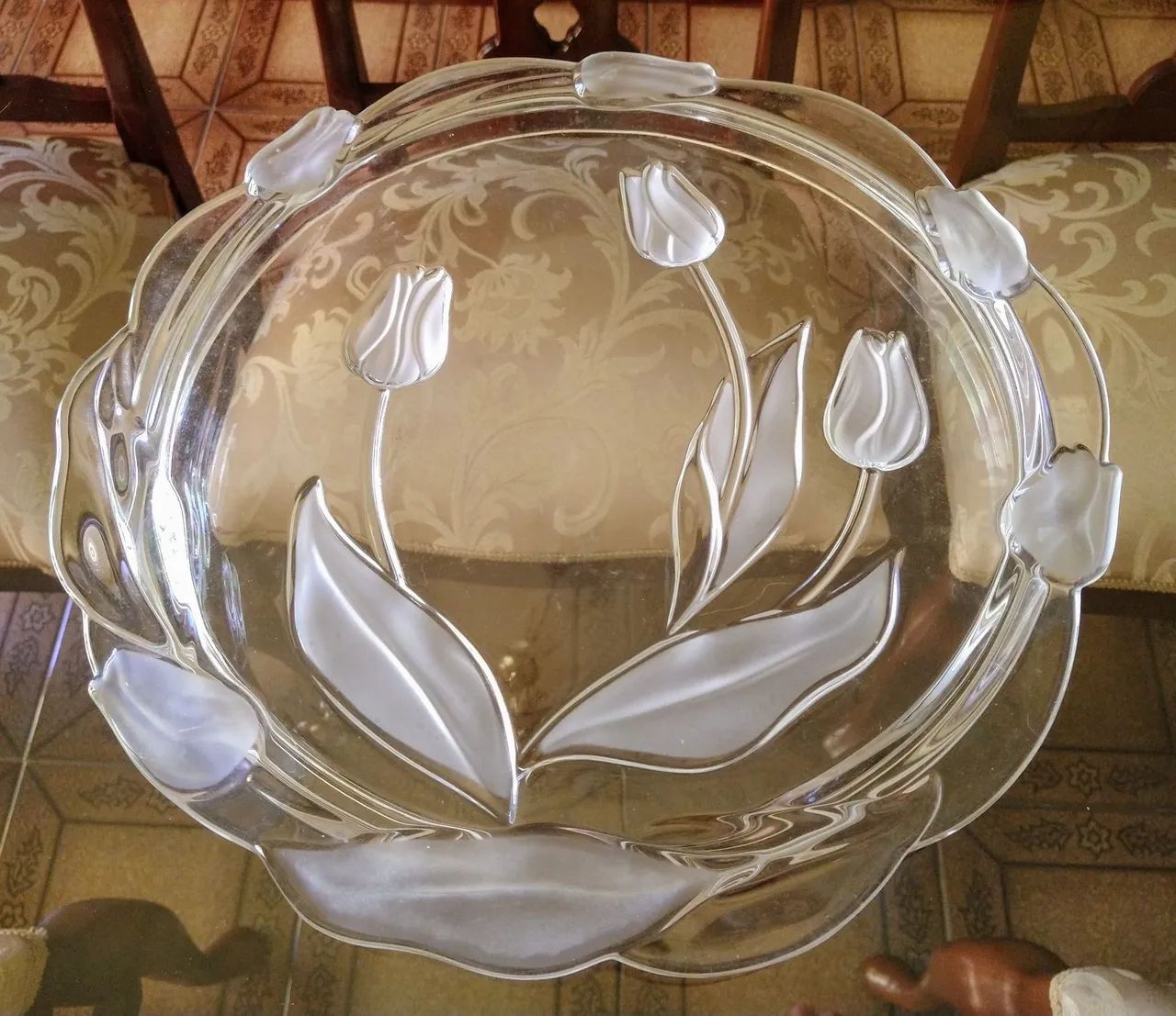 Prato de bolo de Cristal Walther-Glas Nadine produzido na Alemanha. Acompanha a tampa. - Foto 2