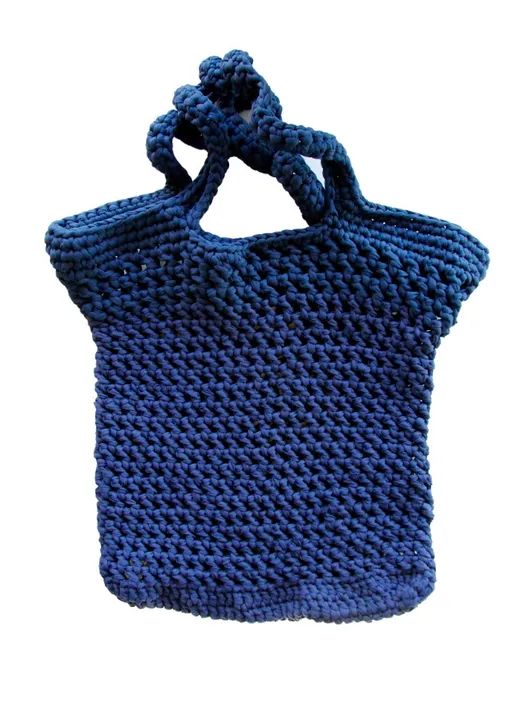 Sacola Bolsa Azul De Crochê Pesada Resistente (usada)