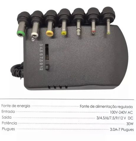 Fonte Universal 3v 12v 7 Pinos Bivolt 30w Até 3.0a Regulável - Foto 6