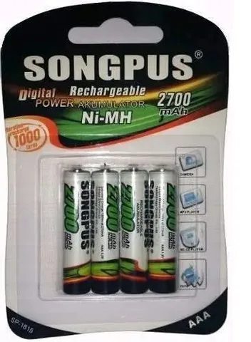Kit 04 Pilhas AAA Recarregável 2700mah - 213