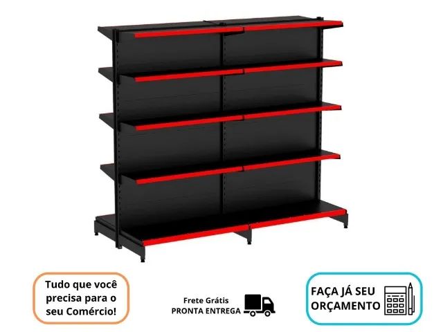 Gondola de Aço Preta Central