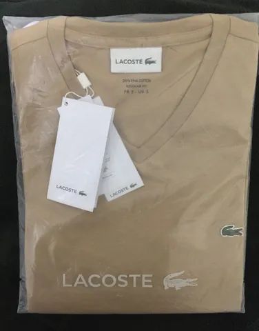 Camiseta Lacoste Gola V Algodão Pima Original - Foto 4