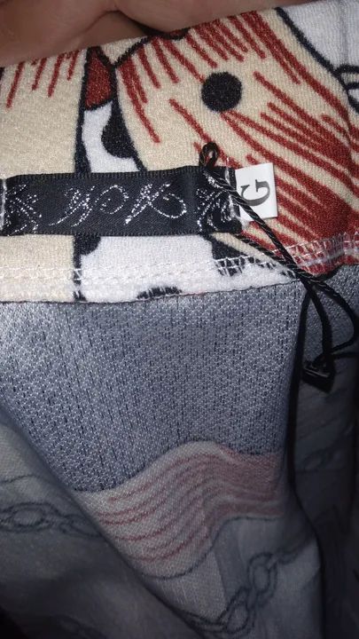 Saia estampada com detalhes em corrente - Foto 4
