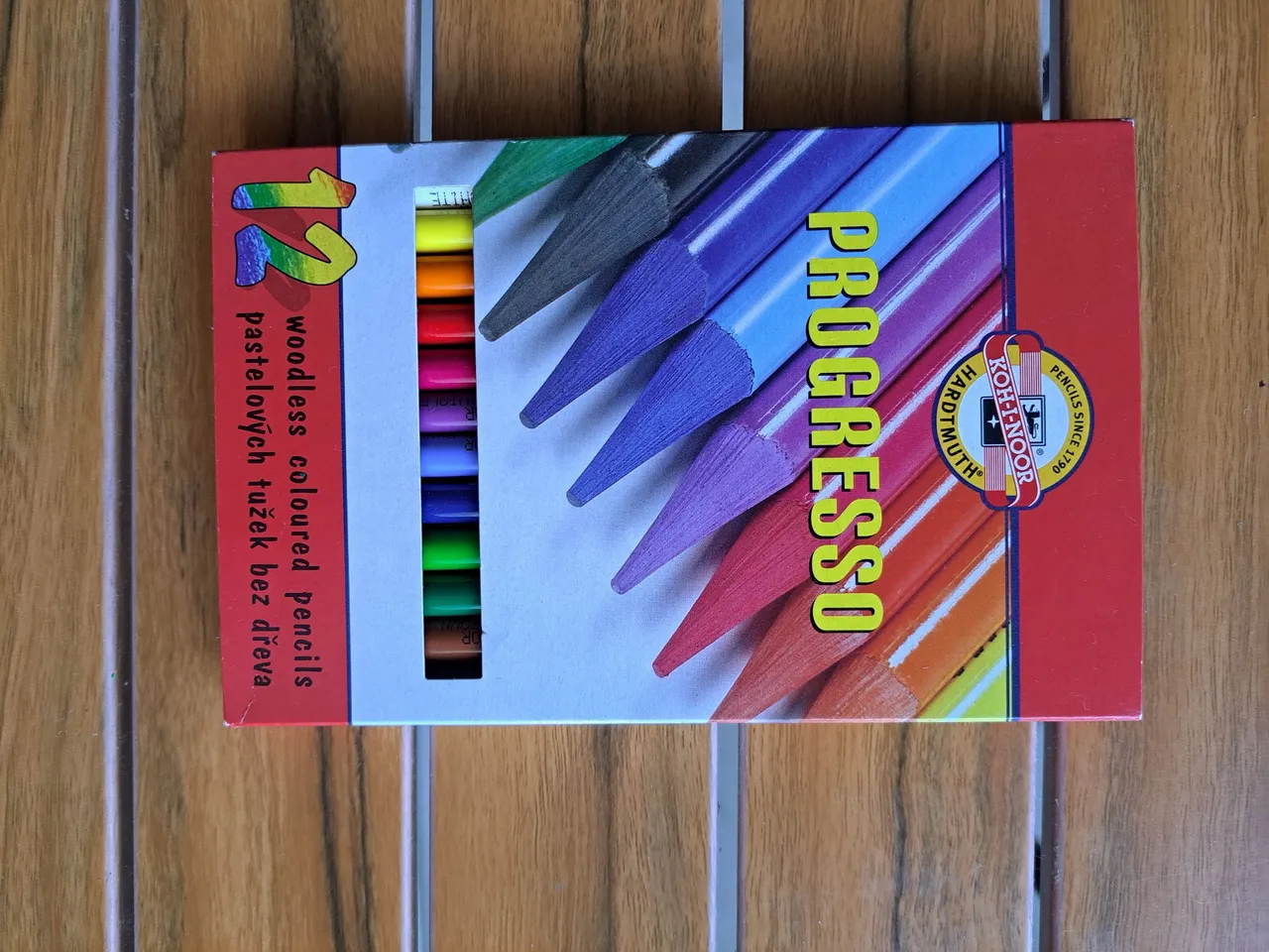 Lápis de cor pastel seco Koh-I-Noor Progresso 12 cores