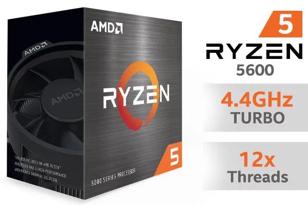 Processador AMD Ryzen 5 5600, 3.5GHz (até 4.4GHz), Cache 35MB, AM4,Sem Vídeo, Novo,Lacrado