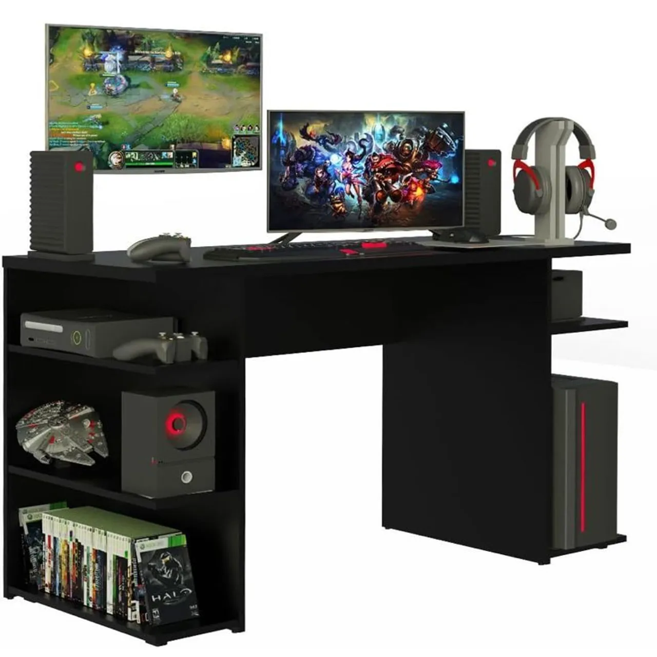 Mesa Gamer Gamer Escritório Preto