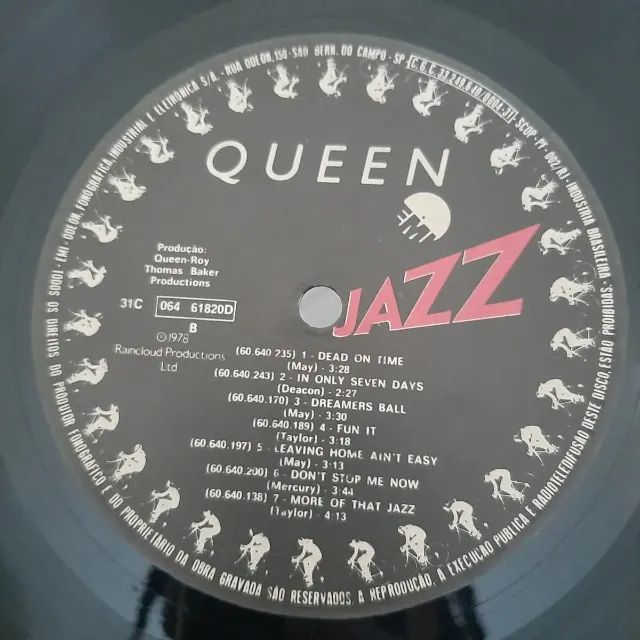 Lp Disco Vinil Queen Jazz 1978 Capa Simples Raro Original - Foto 4