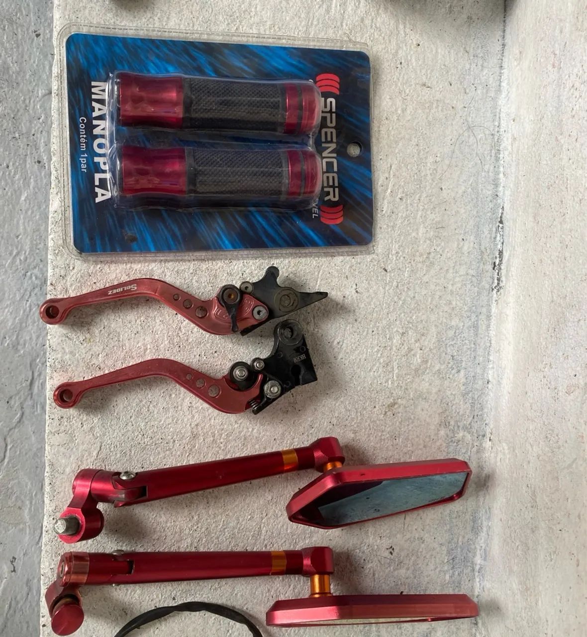 Kit de Acessórios para Moto - Manoplas, Espelhos e Alavancas