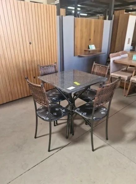 Mesa 4 Cadeira Top Aço Nova na Caixa Entrega e Monta