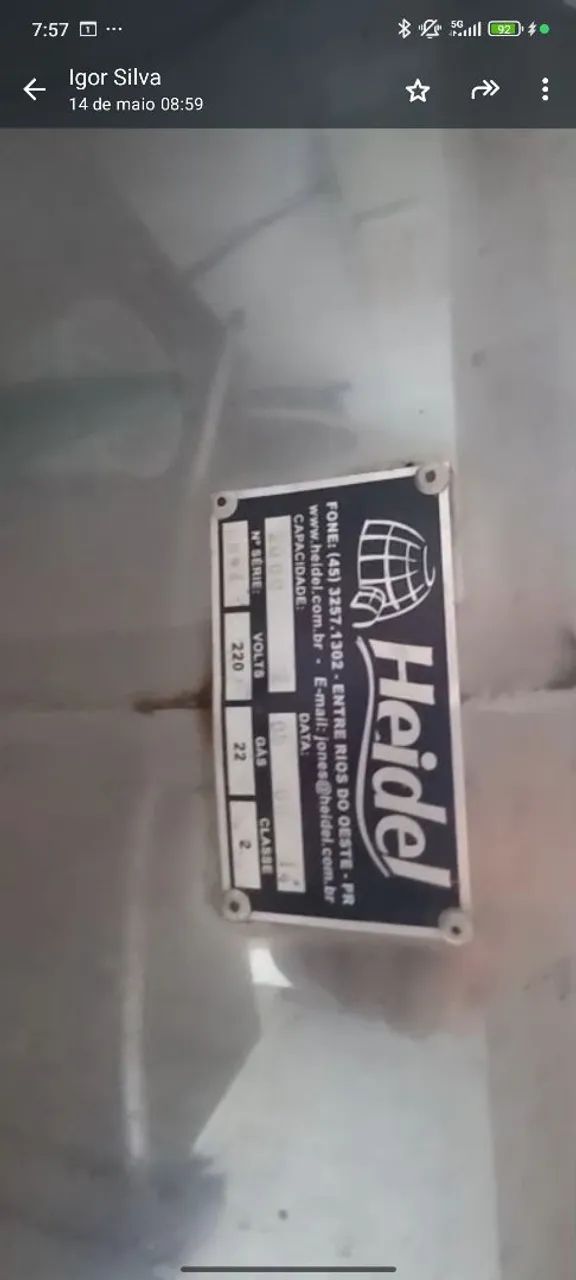 Tanque de leite 2.000 l