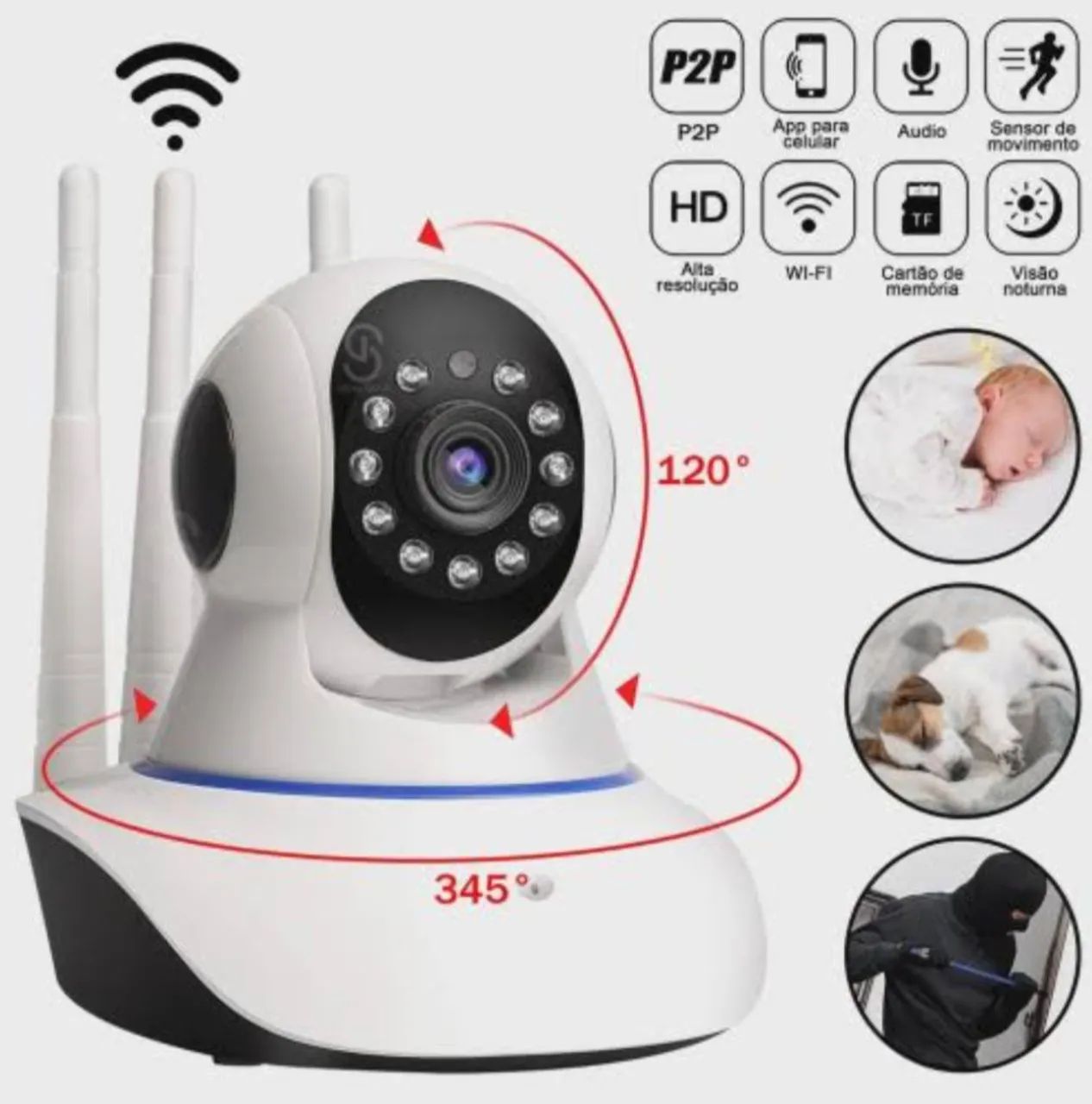 Câmera de segurança ip wi-fi (babá eletrônica)