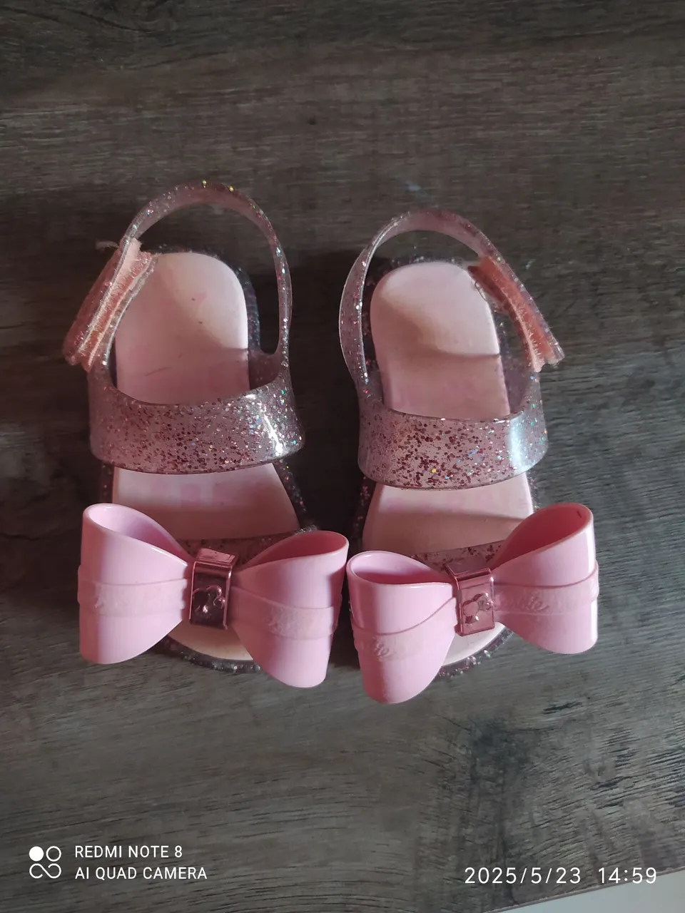 Sandálias Melissa Rosa Glitter com Laço - Nº 23