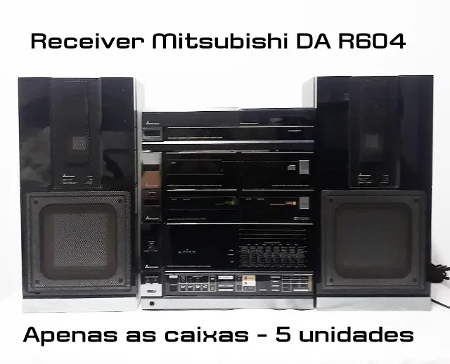 Lote de 5 Caixas Mitsubishi do Aparelho de Som Mitsubishi E604 - 4 em 1 , anos 90