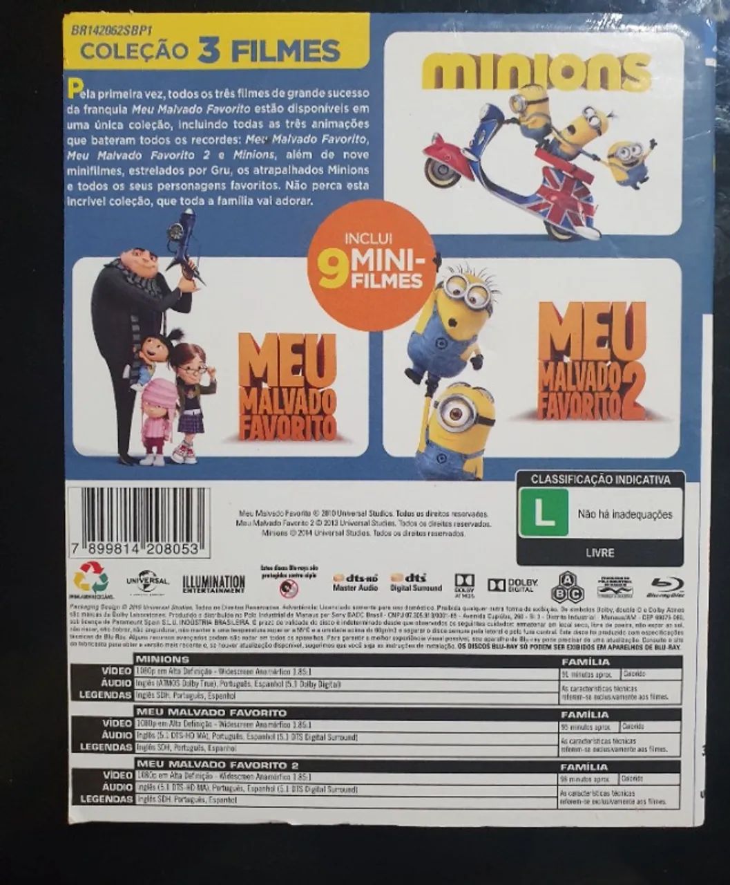 Bluray Coleção Minions com 3 filmes e 9 curtas Original - Foto 2