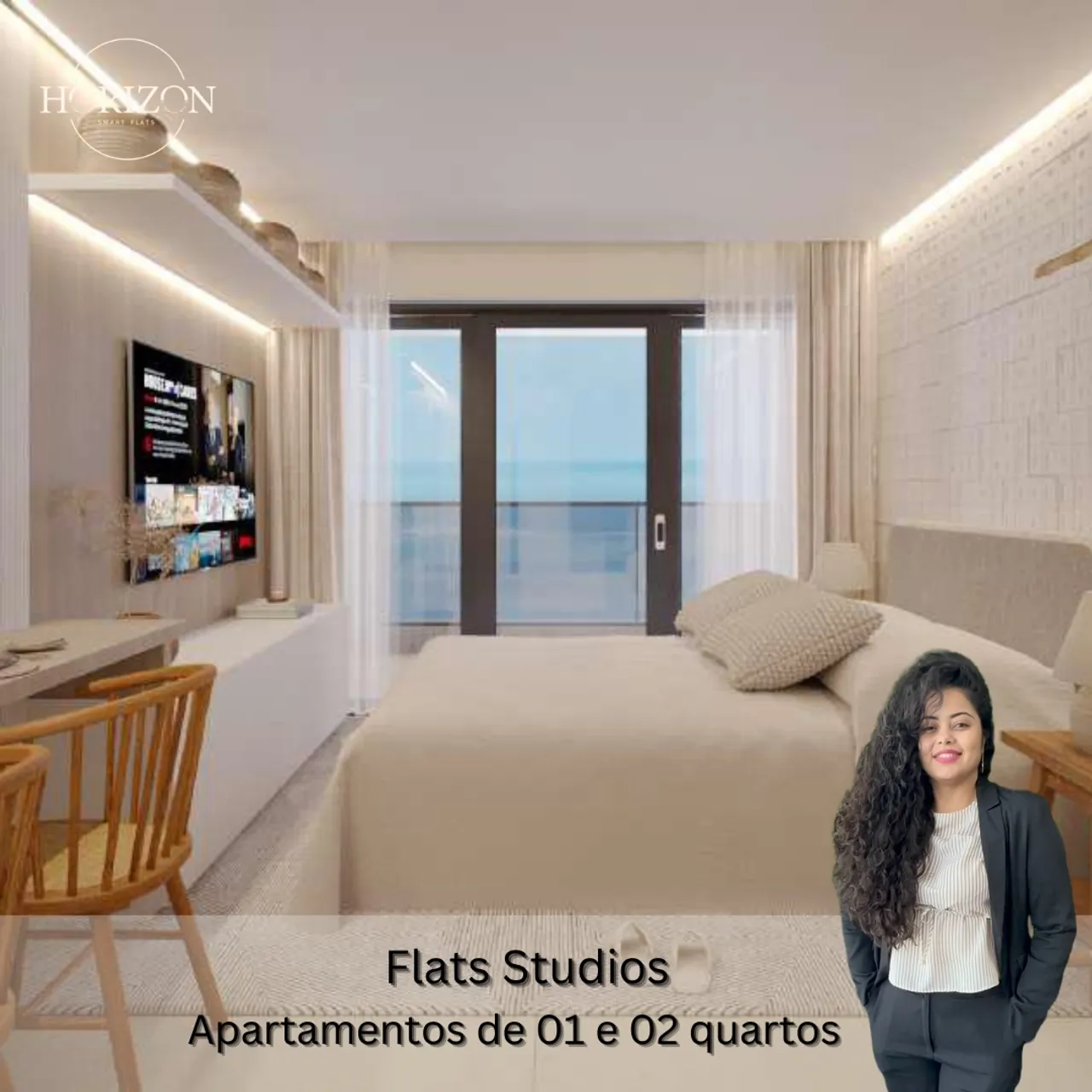 Lindos Flats Studios para investir à Beira Mar De São José da Coroa Grande - PE
