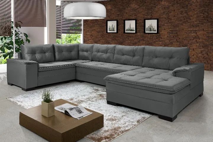 Sofá de canto em formato U, com Pillowtop nos braços e nos assento - Foto 3