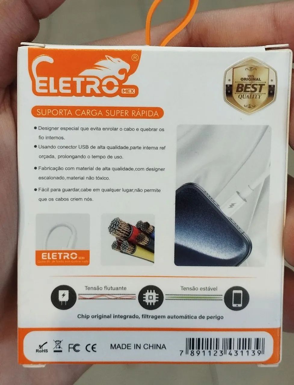 Cabo USB Tipo C para Tipo C 1 Metro ELETRO - Foto 4