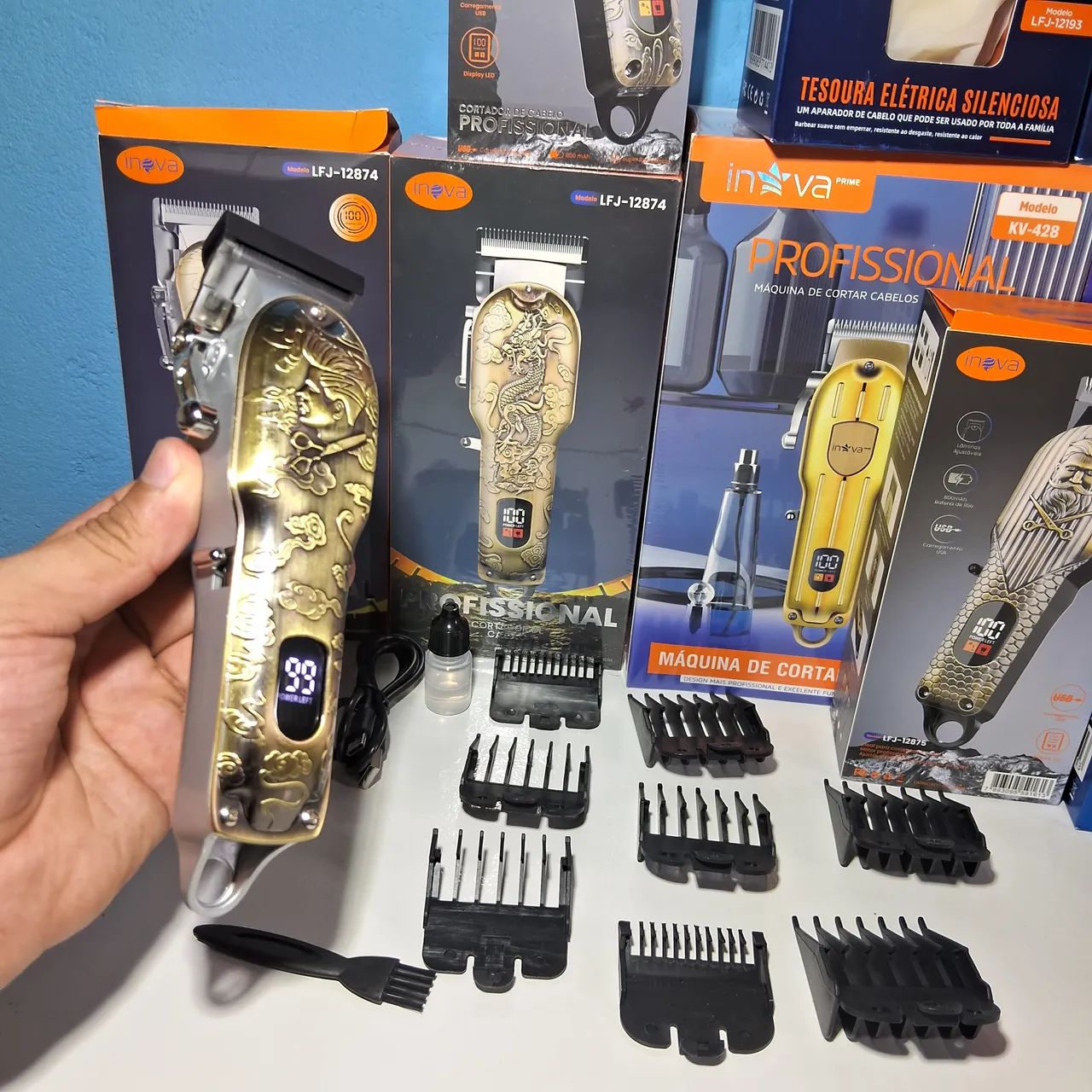 Maquina de cortar cabelo barbeiro - Foto 3