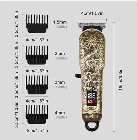 Máquina De Cortar Aparar Cabelo E Barba Com Display Sem Fio Recarregável z1313 - Foto 3