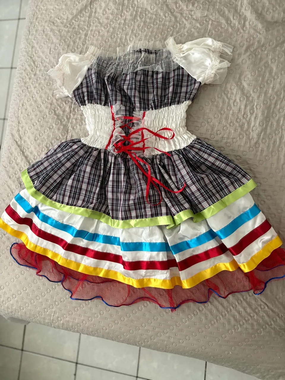 Vestido Festa Junina Infantil Colorido