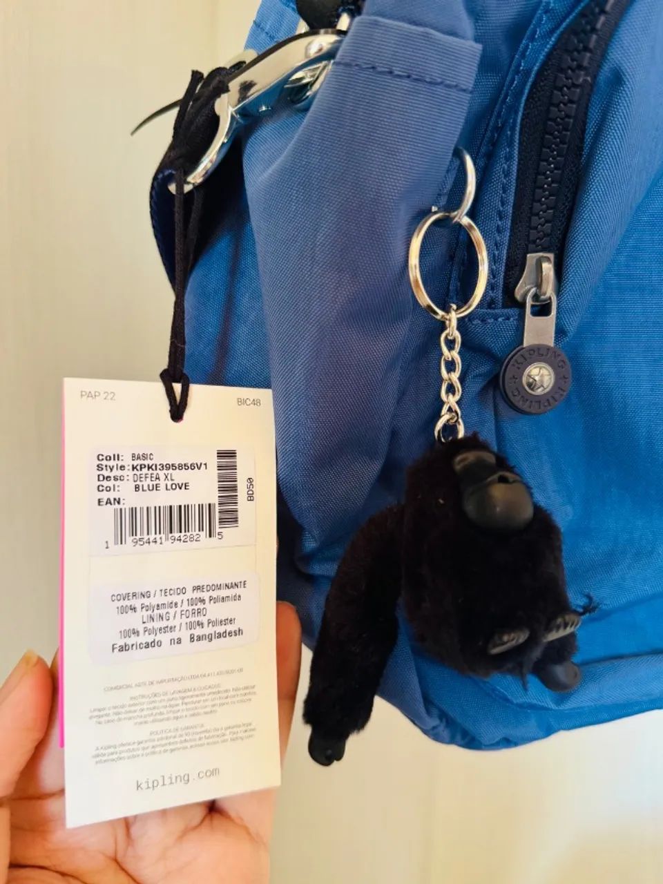 Bolsa Kipling Defea Blue - Nova, Nunca Usada - Foto 5