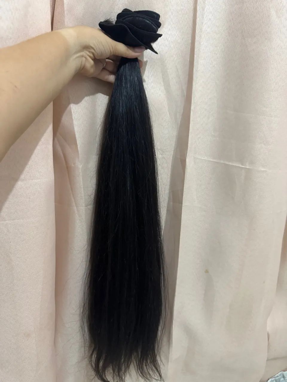 200g Mega Hair Natural Preto - 100% Humano 70 cm