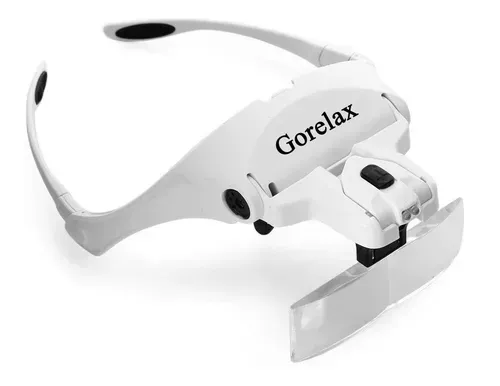 Lupa De Cabeça Lorben Com 5 Lentes Intercambiáveis (aumento De 1x A 3,5x) Luz Led Dupla