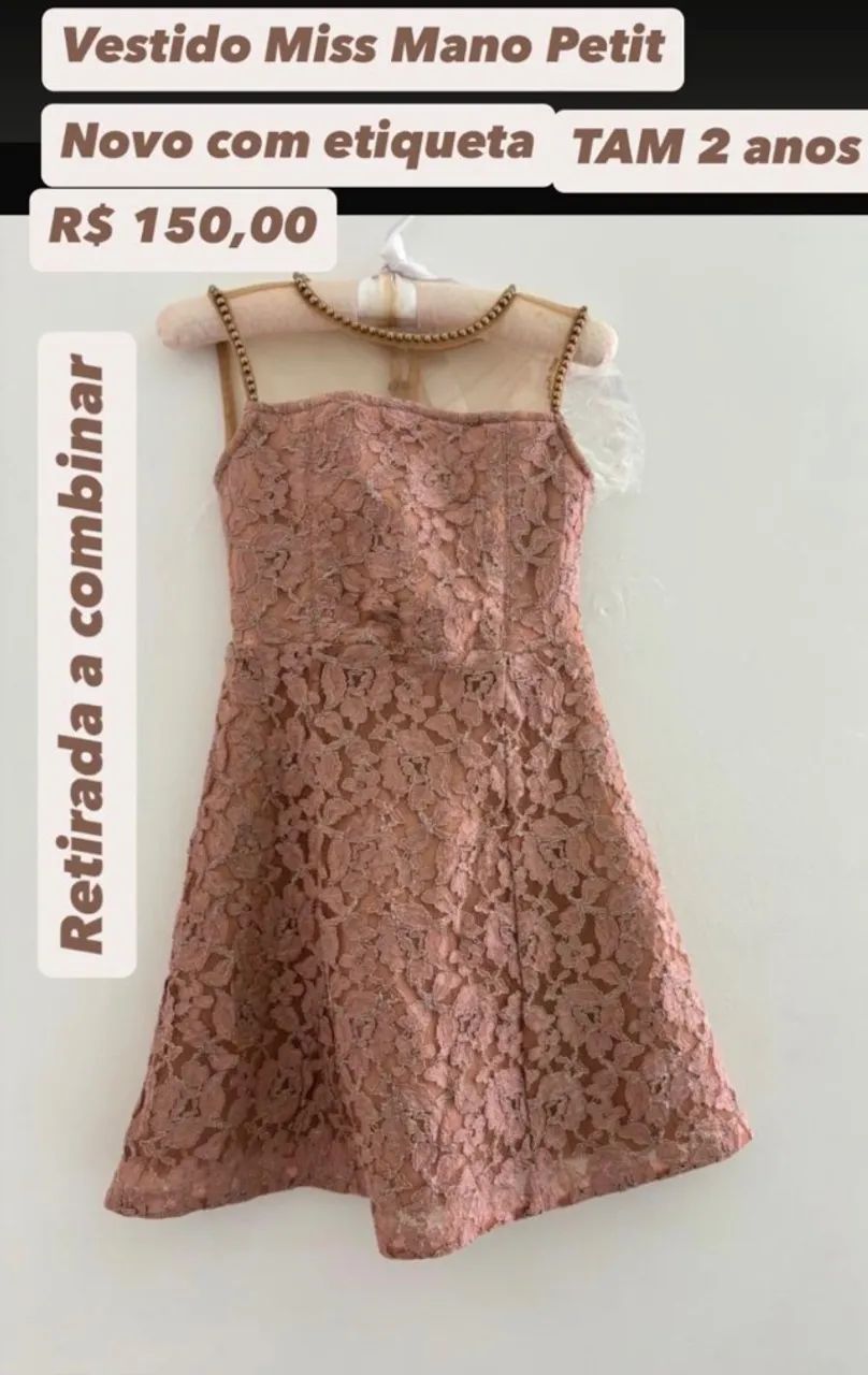 Vestido de luxo miss mano petit infantil