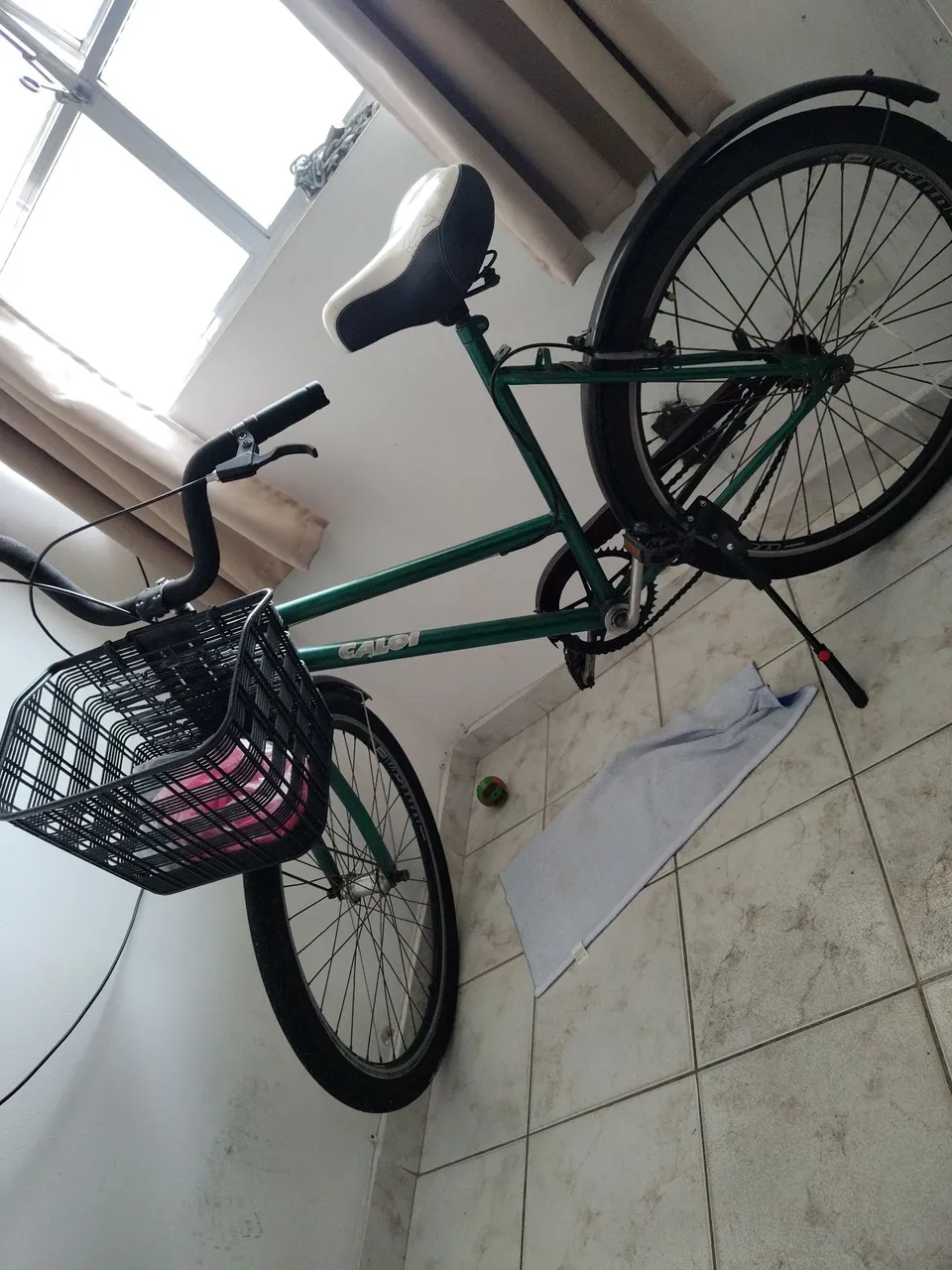 Bicicleta Caloi Verde com Cesta