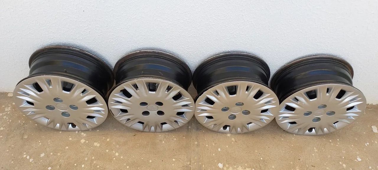 JOGO RODAS FERRO ARO 15 ORIGINAL FORD - Foto 3