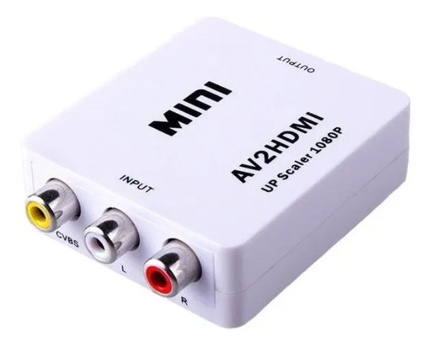 Promoção: Conversor Rca Para Saída Hdmi Mini adaptador 1080p Compatível Tv Entrada Hdmi