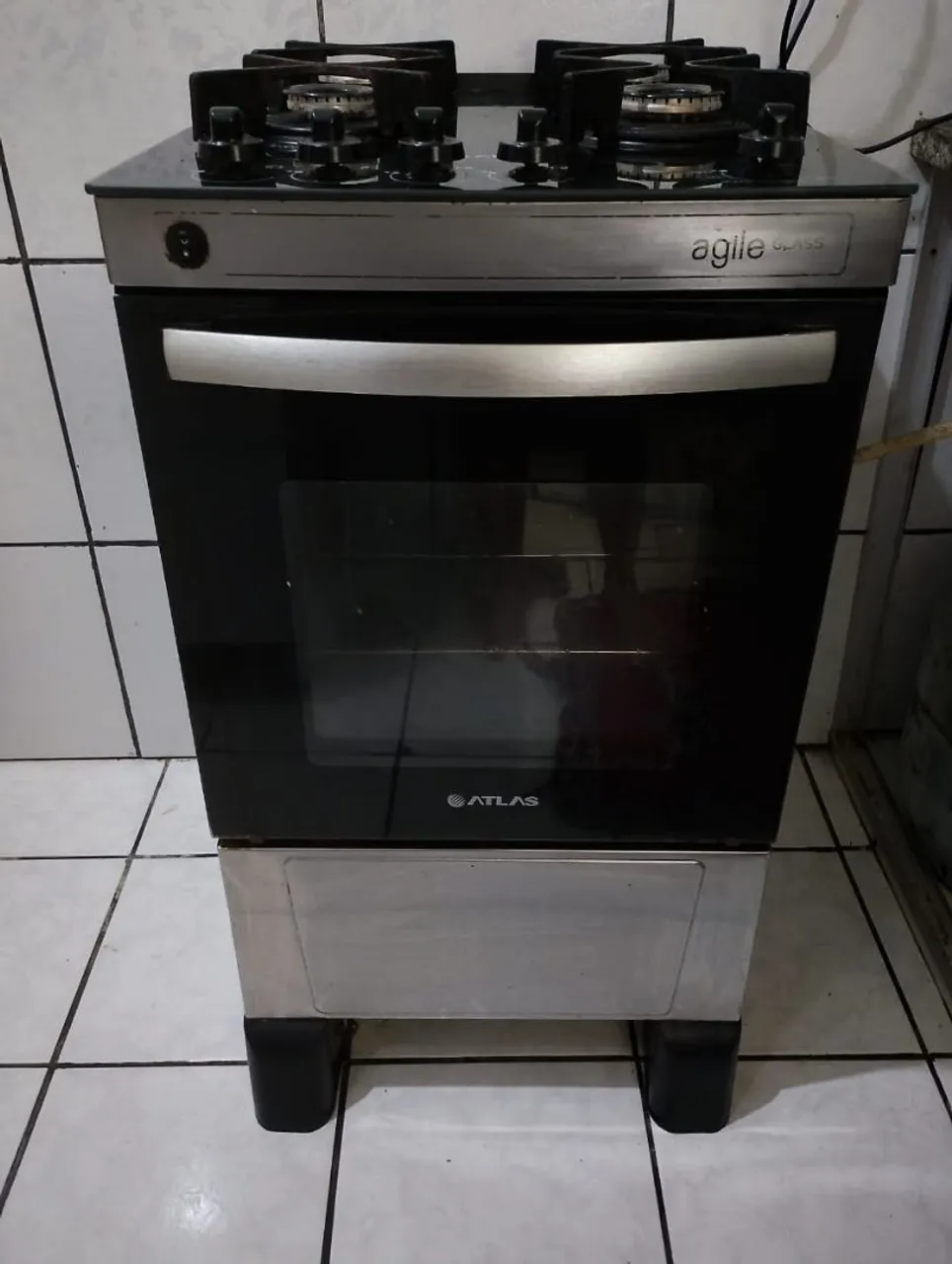Fogão Atlas Agille Glass 4 Bocas com tampo de vidro