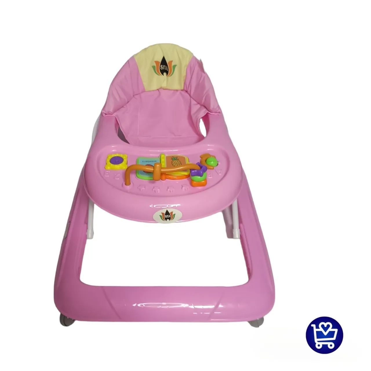 Andador Bebê Rosa com Brinquedos - Foto 2