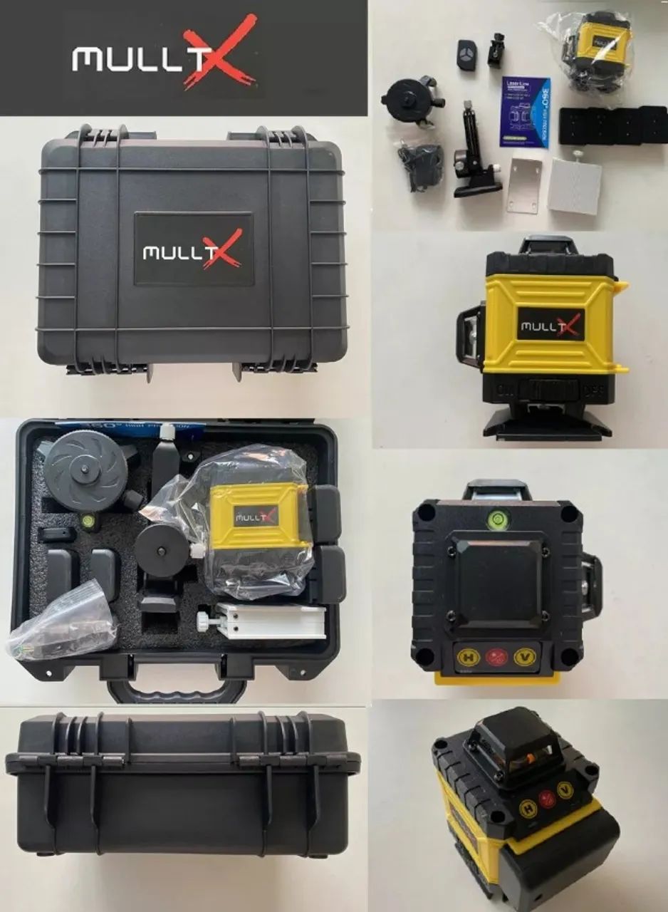 Nível Laser Profissional 16 Linhas 4d Com 4 Baterias Controle Remoto Alto Nivelador + 4 Ba - Foto 2