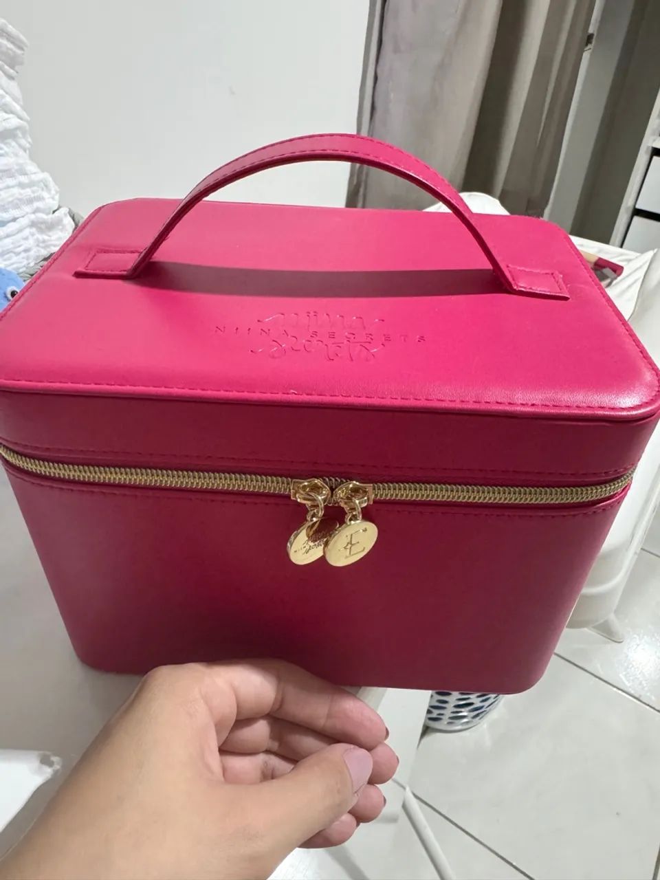 Maleta de Maquiagem Niina Secrets Rosa - Foto 5