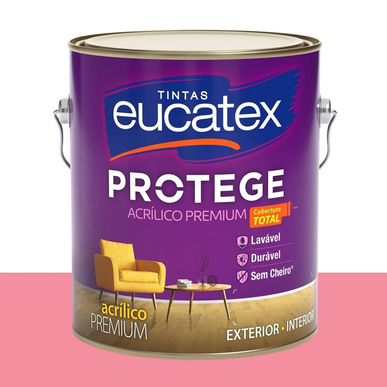 Tinta Acrílica Acetinada Eucatex Rosa Mangueira 3,2 L