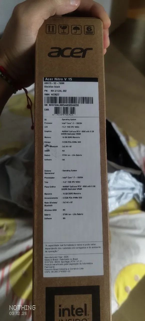 Notebook Acer nitro V15 - core i7- RTX 4060 - NOVO - Foto 3