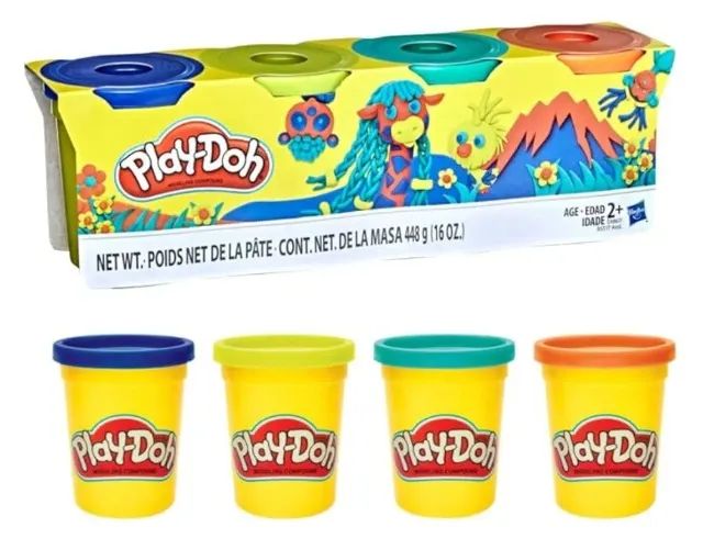 KIT MASSA MODELAR 4 POTES PLAY-DOH HASBRO E4867 448 GRAMAS - Foto 2