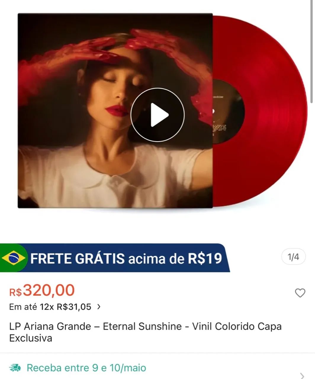 Leia - LP Ariana Grande - Vinil Vermelho 