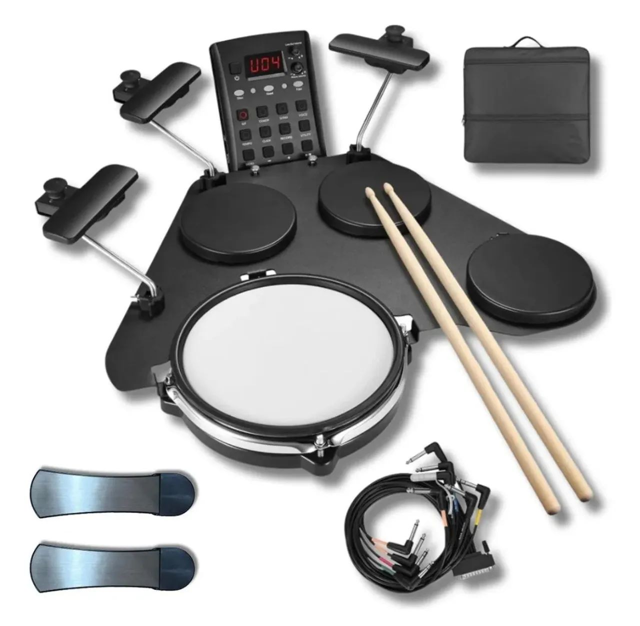 Bateria Eletrônica + Pedal + Estante NOVO