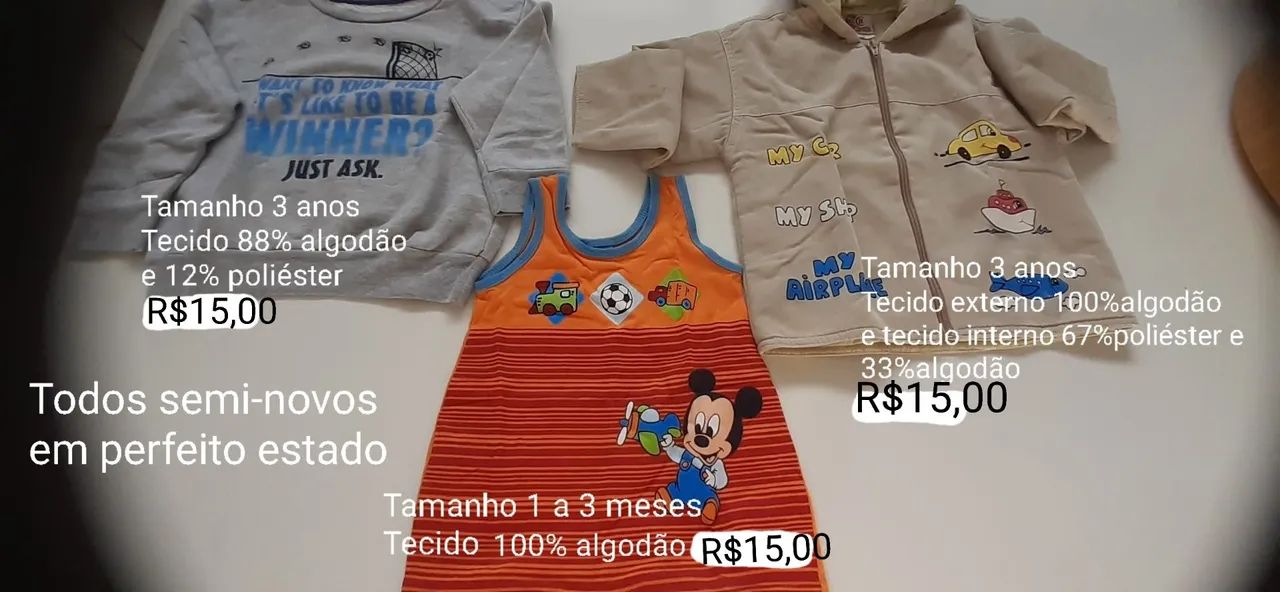 Camisas infantis - R$15,00 cada - Foto 2