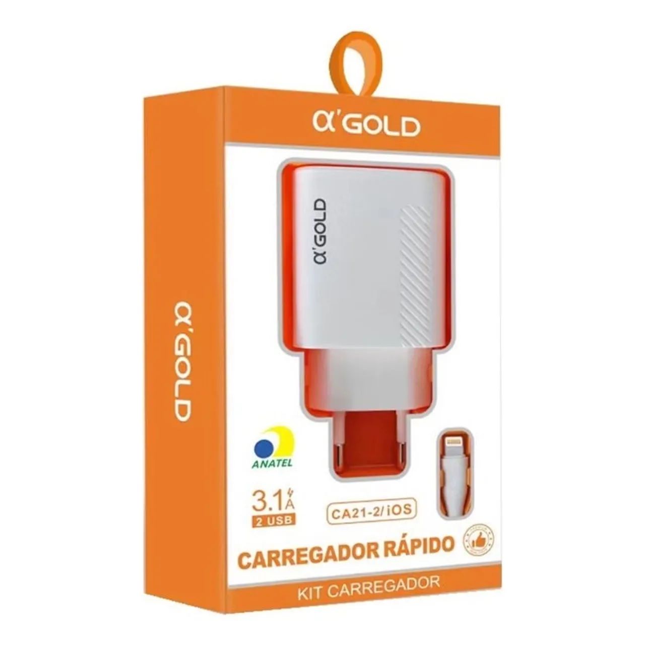 Carregador Rápido tipo c e iphone 3.1A CA21-2/iOS X'Gold - Novo