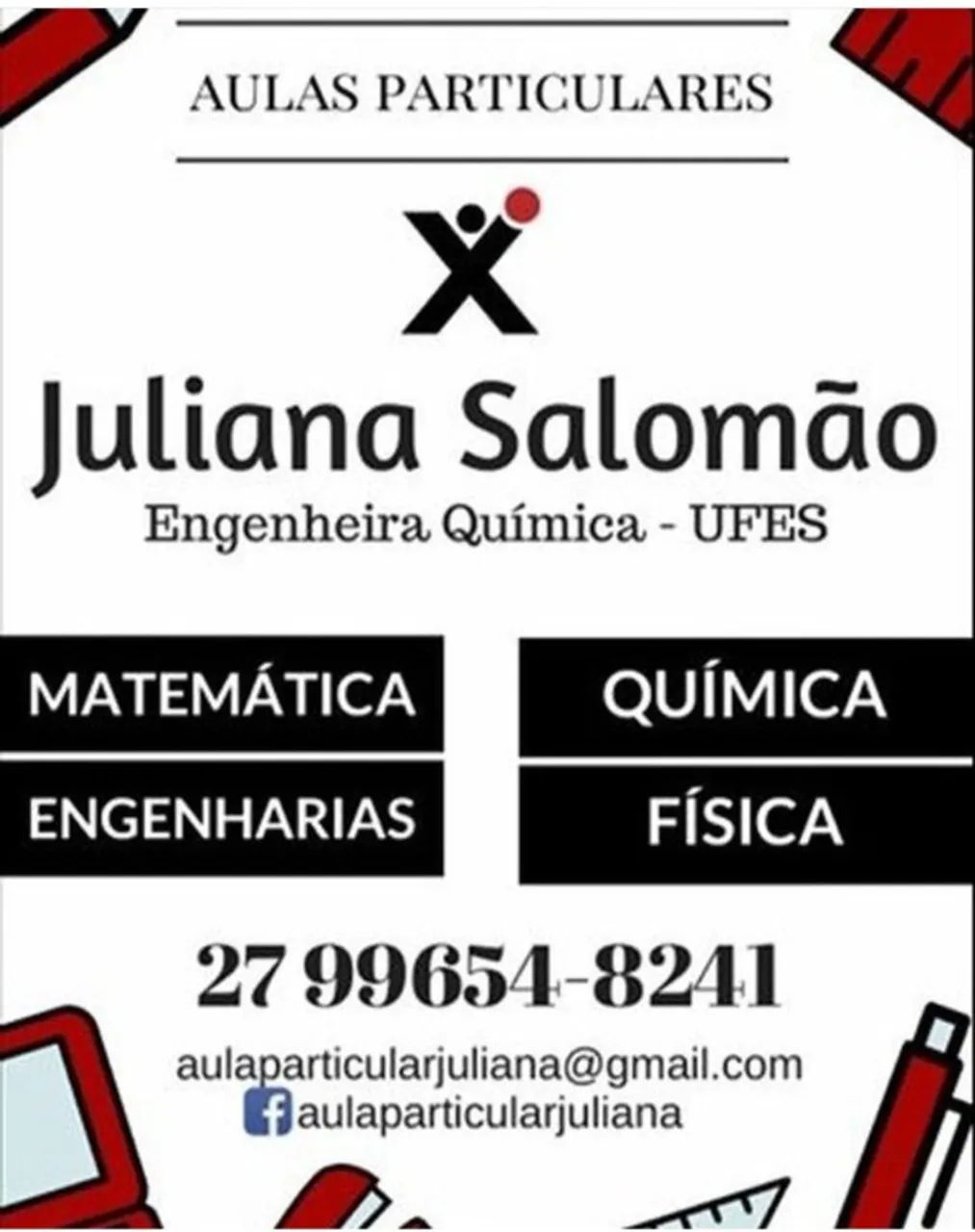 Professora particular - Matemática, Química e Física
