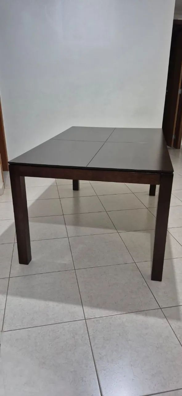 Solid Brown Wood Dining Table with 6 Chairs65105016632065120